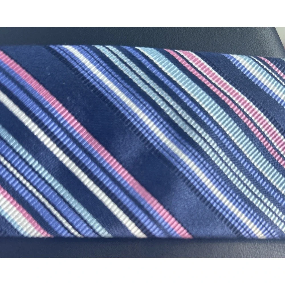 TAILORBYRD Boys Tie 100% Silk Handmade In Italy Stripe Repp Necktie Short 51x3